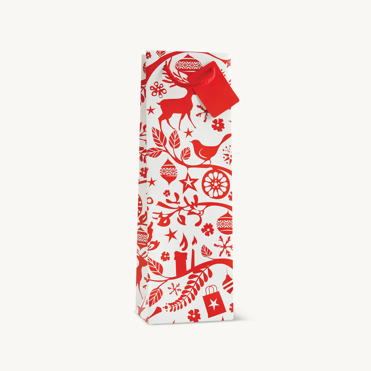1 bottle red &amp; white Christmas gift bag