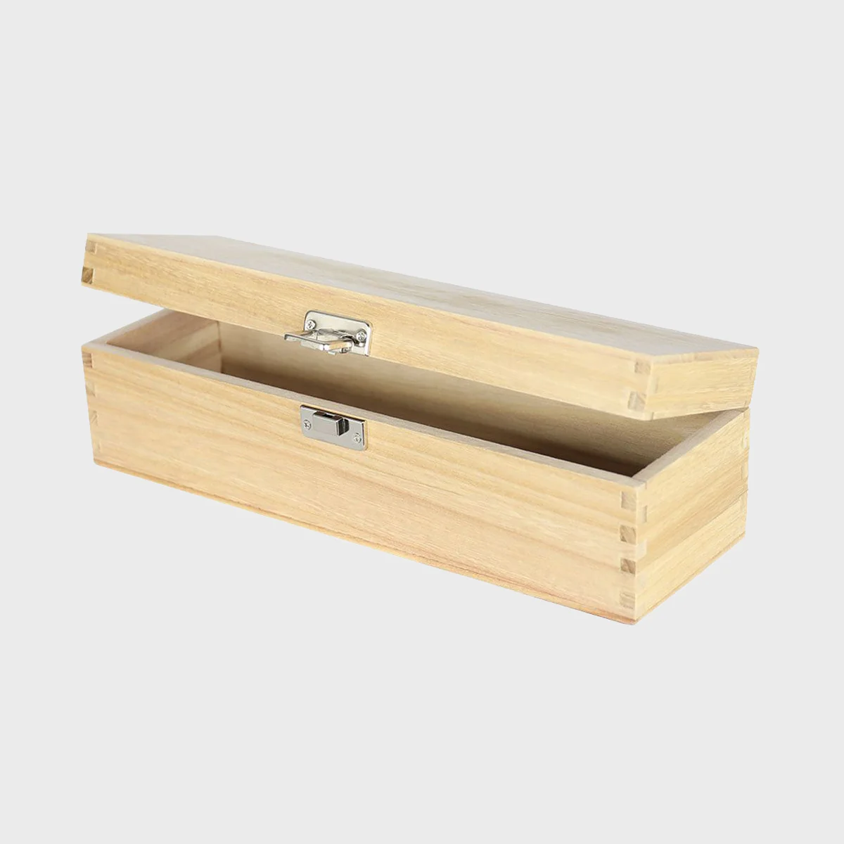 1 bottle tung wooden wine box with hinged lid - Image 2