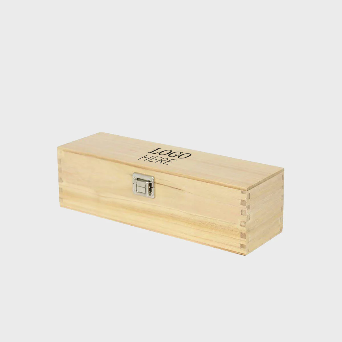 1 bottle tung wooden wine box with hinged lid - Image 3