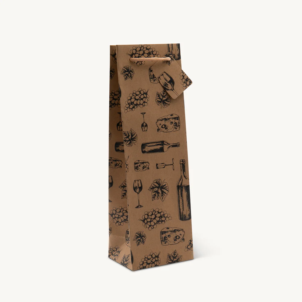 1 bottle wine and cheese gift bag