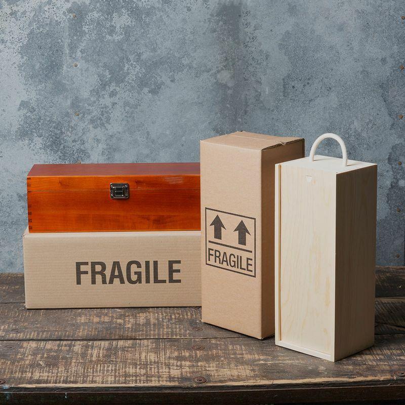 1 oversized bottle wooden box with sliding lid - Image 2
