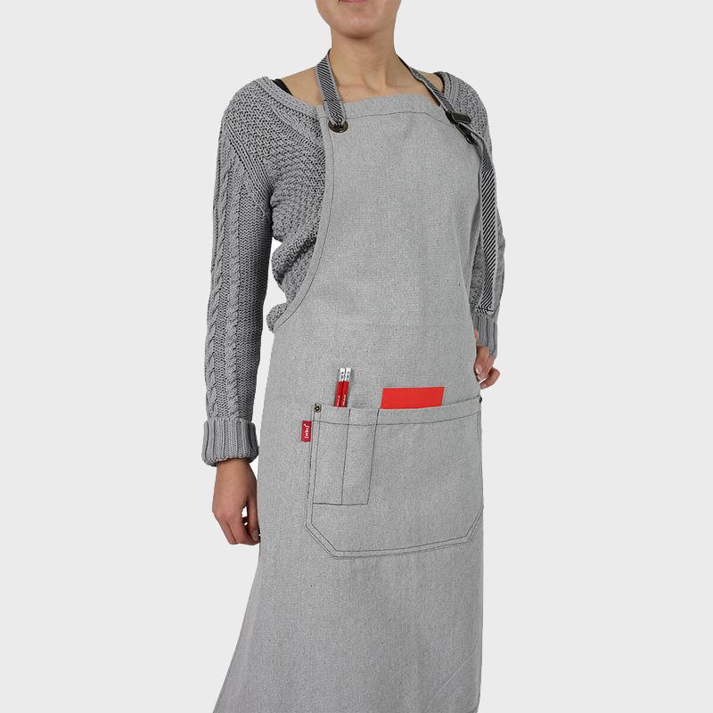 12oz light grey recycled canvas hospitality apron - Image 3