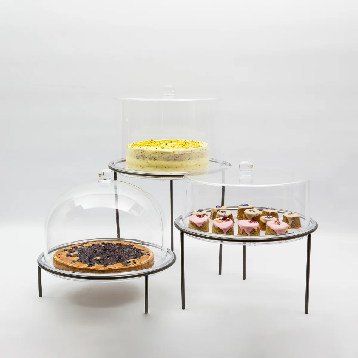 180mm High Patience Flat Cake Dome with Base - Image 2