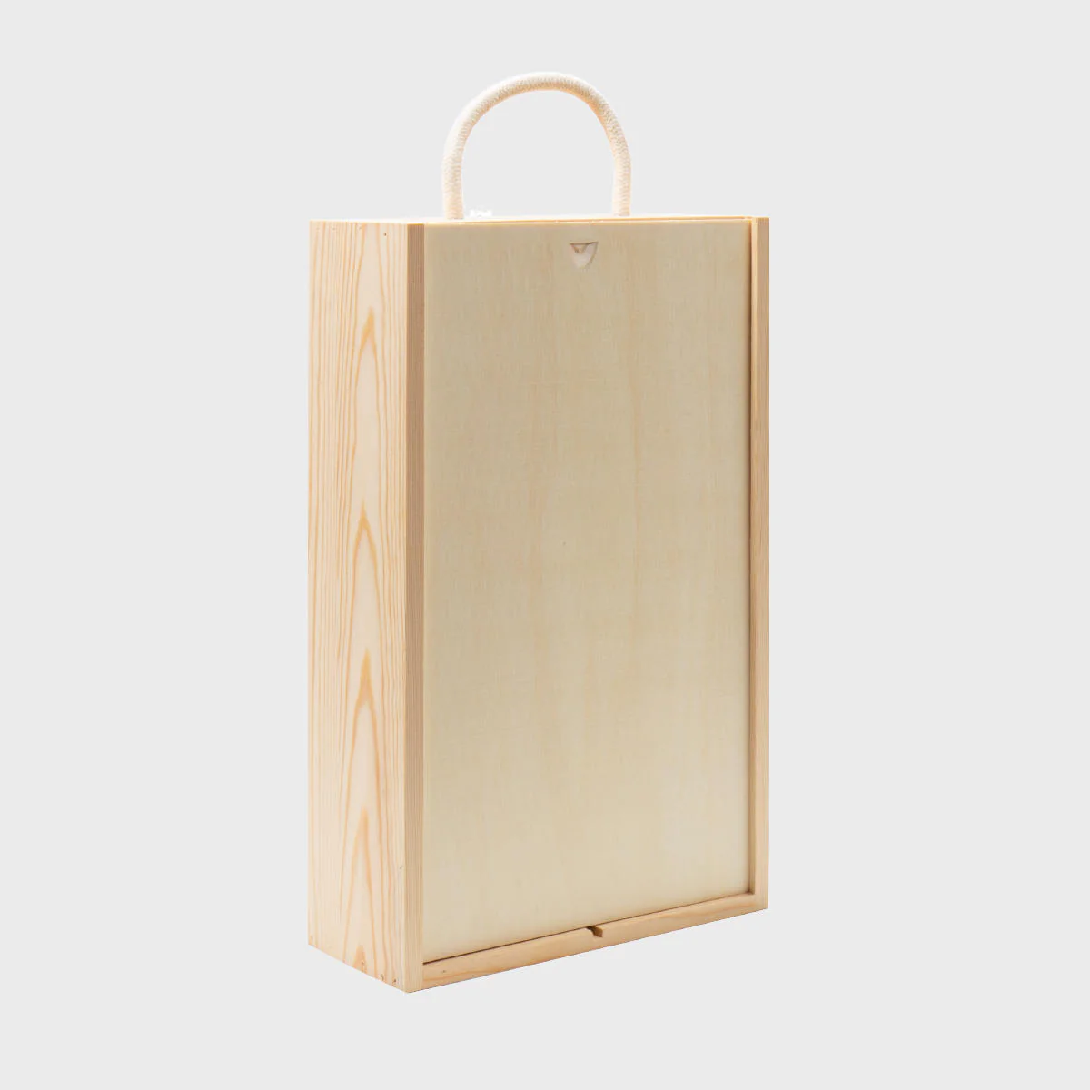 2 Bottle wooden box with rope handle - Image 5