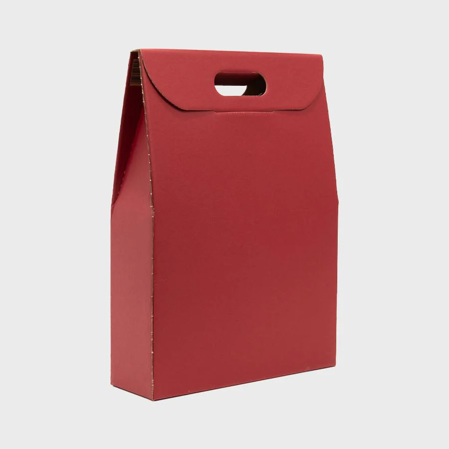 3 Bottle red top opening gift box with windows - Image 3