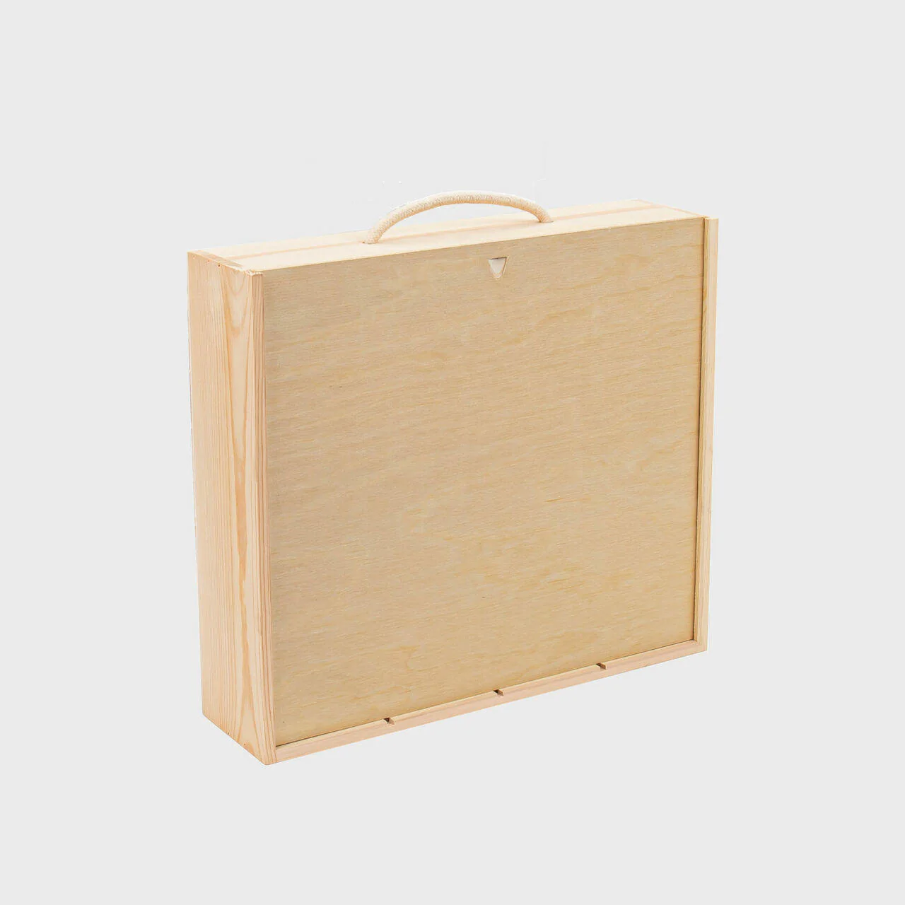 4 bottle wooden wine box with sliding lid
