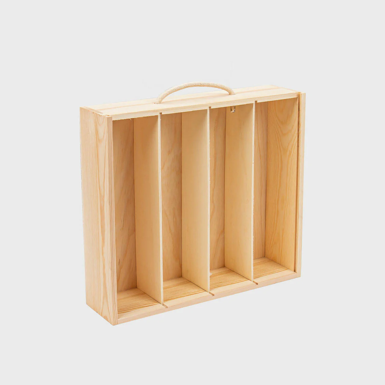 4 bottle wooden wine box with sliding lid - Image 2