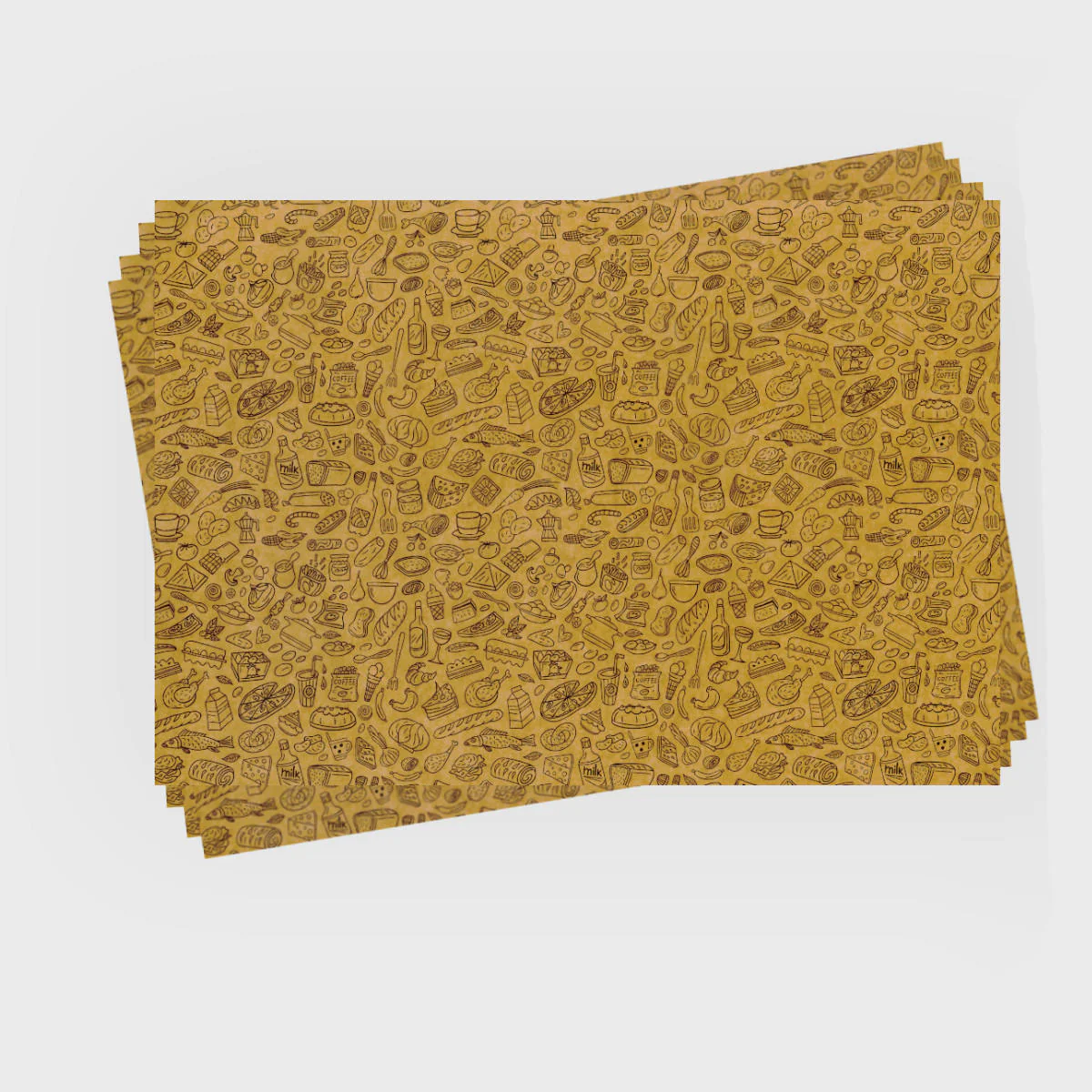 55gsm Snack print kraft waxed paper (100 sheets) - Image 2
