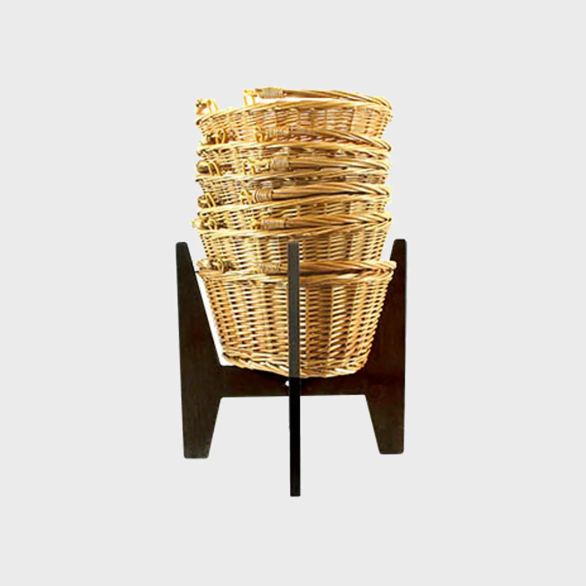 Wicker shopping basket with stand - Image 3