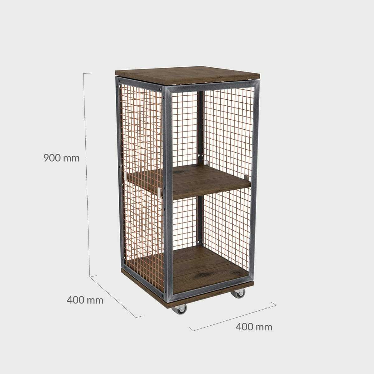 BRIX dark wood low shelving 400mm - Image 2