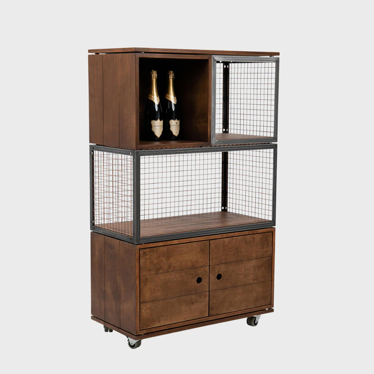 BRIX dark wood unit 5 panel 400 x 400mm - Image 4