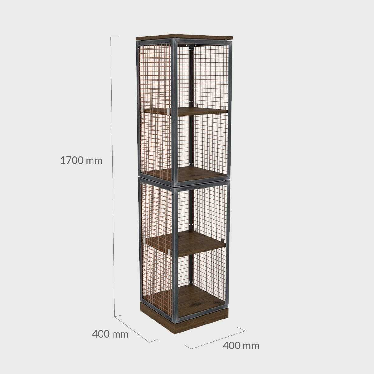 BRIX tall dark wood shelving 400mm - Image 2