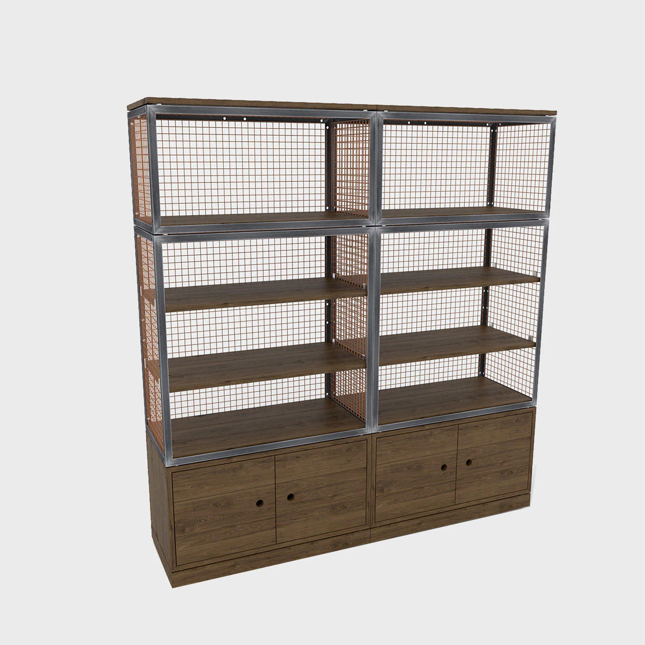 BRIX tall shelving with storage dark wood - Image 5