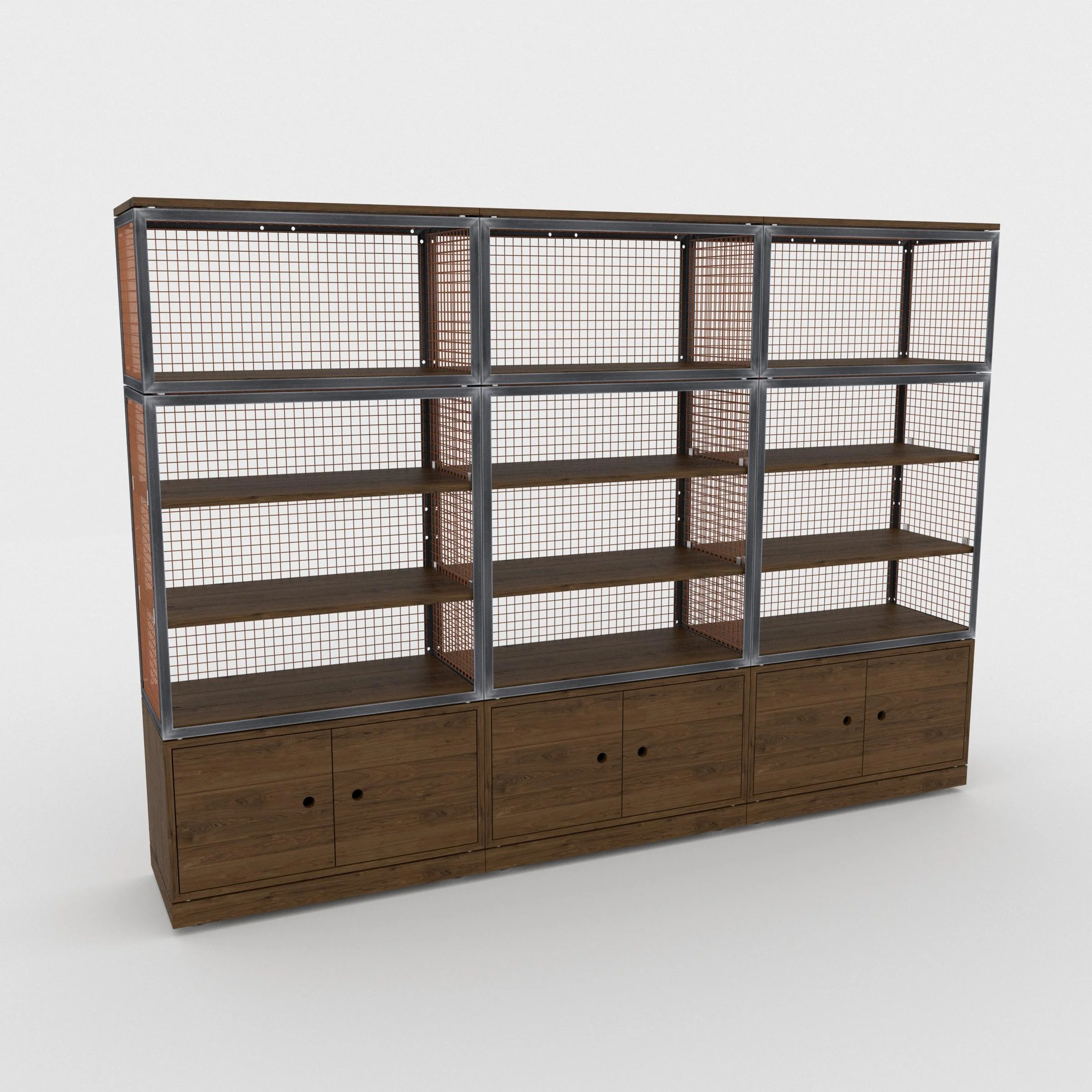 BRIX tall shelving with storage dark wood - Image 6