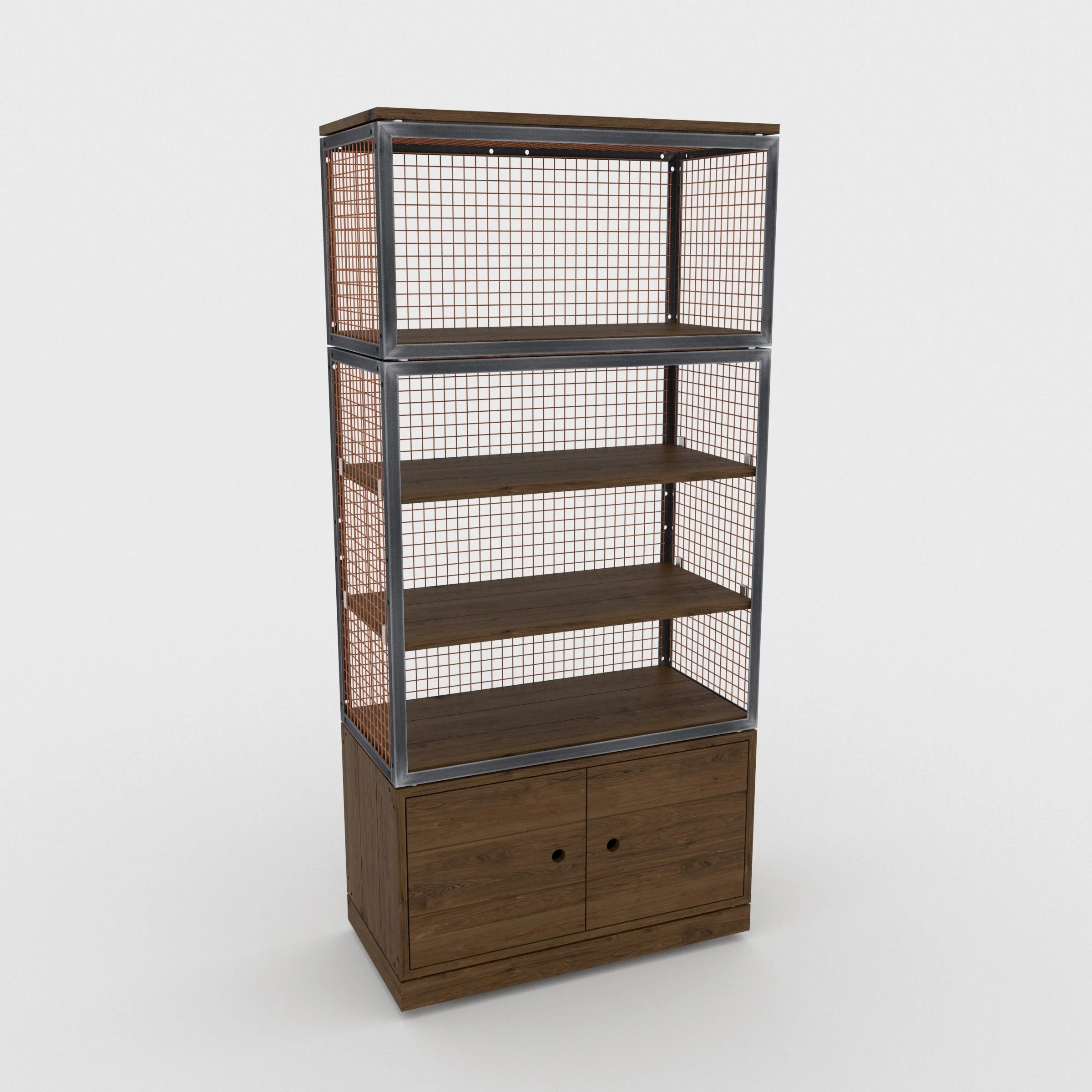 BRIX tall shelving with storage dark wood - Image 7