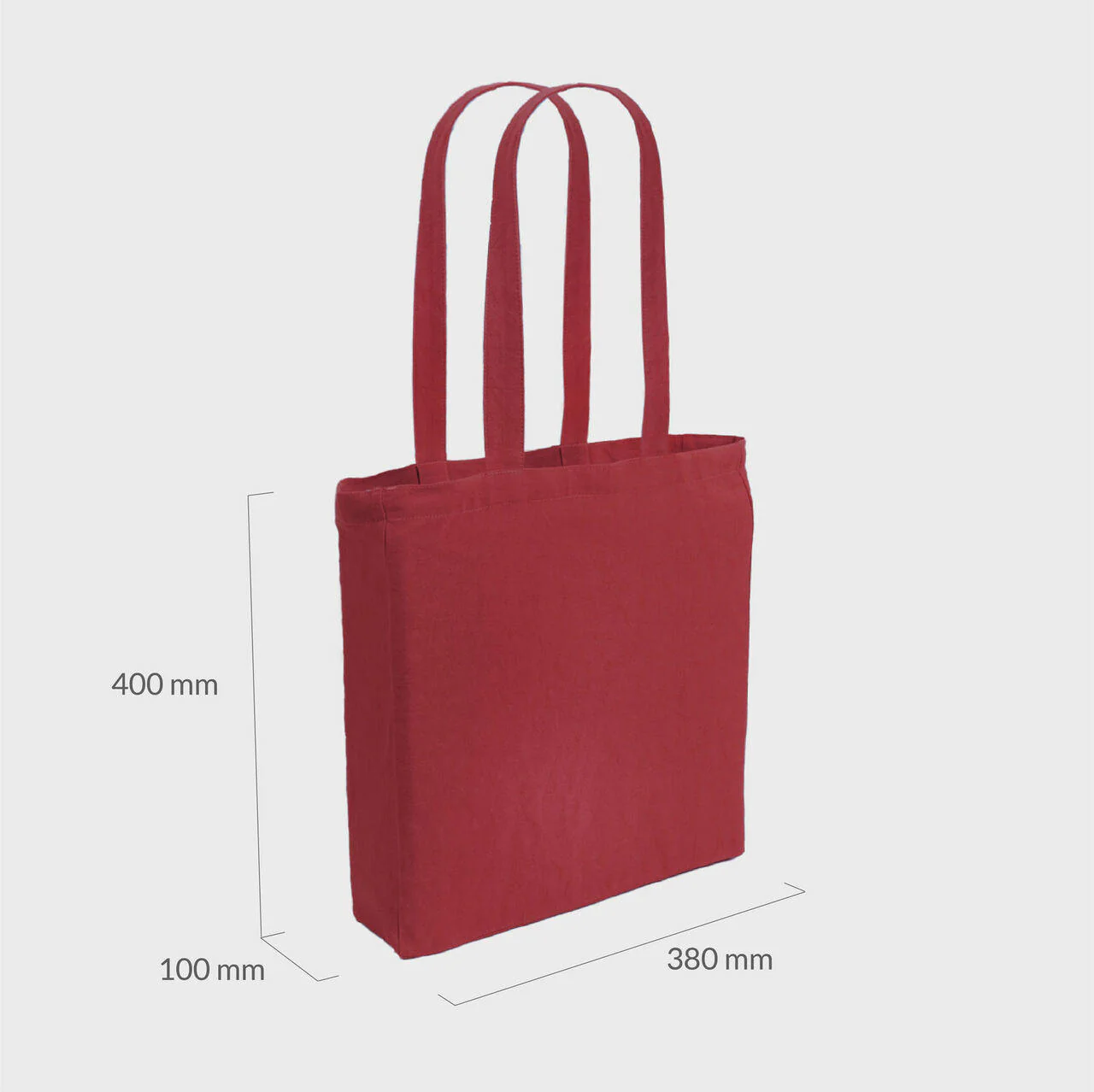 Burgundy 8oz recycled canvas bag with gusset and pocket - Image 3