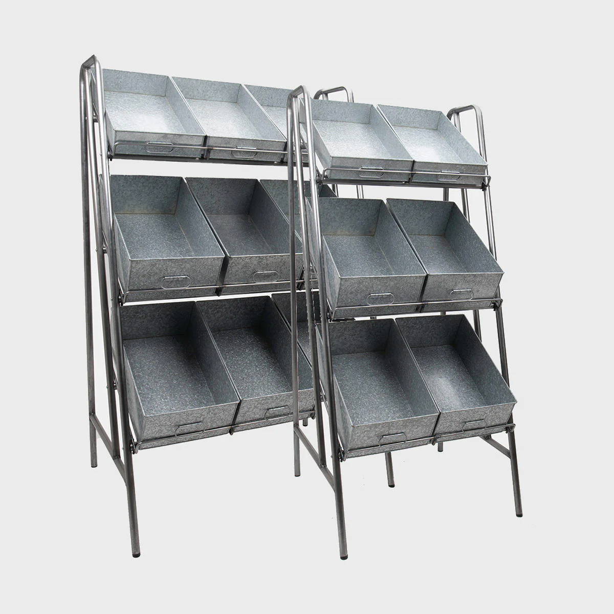 Camberwell retail stand 3 shelf with chatto metal tray