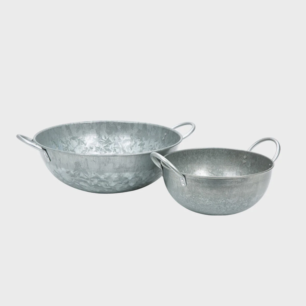 Galvanised bowl with handles - Image 3