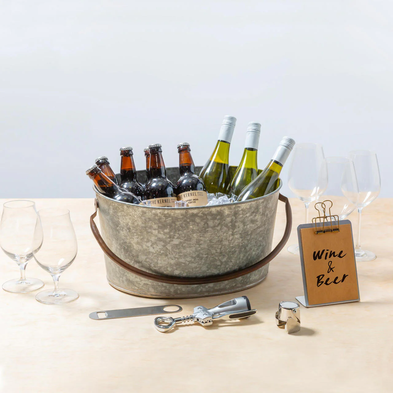 Galvanised cooler bucket with handle - Image 2