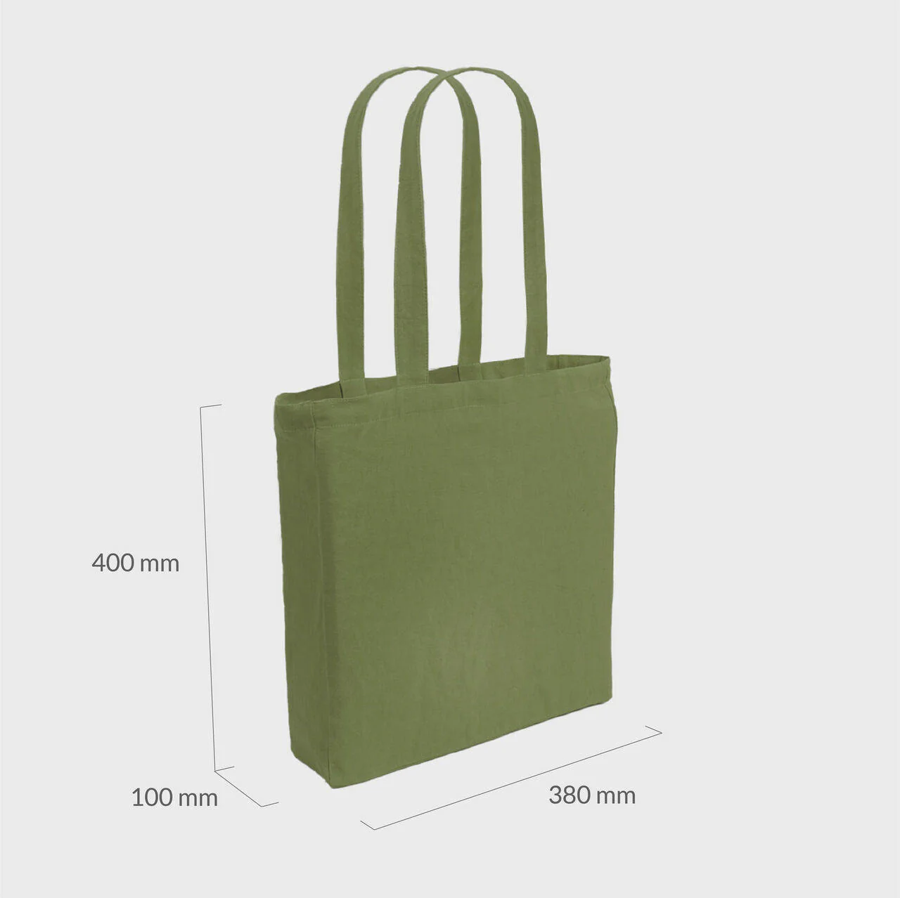 Khaki 8oz recycled canvas bag with gusset and pocket - Image 3