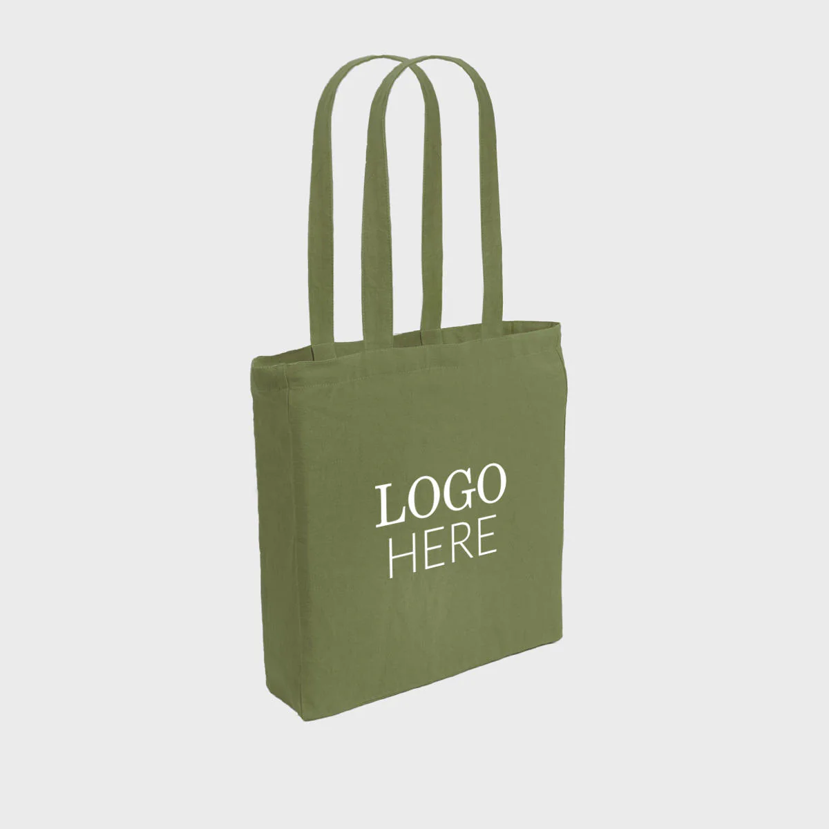 Khaki 8oz recycled canvas bag with gusset and pocket - Image 4