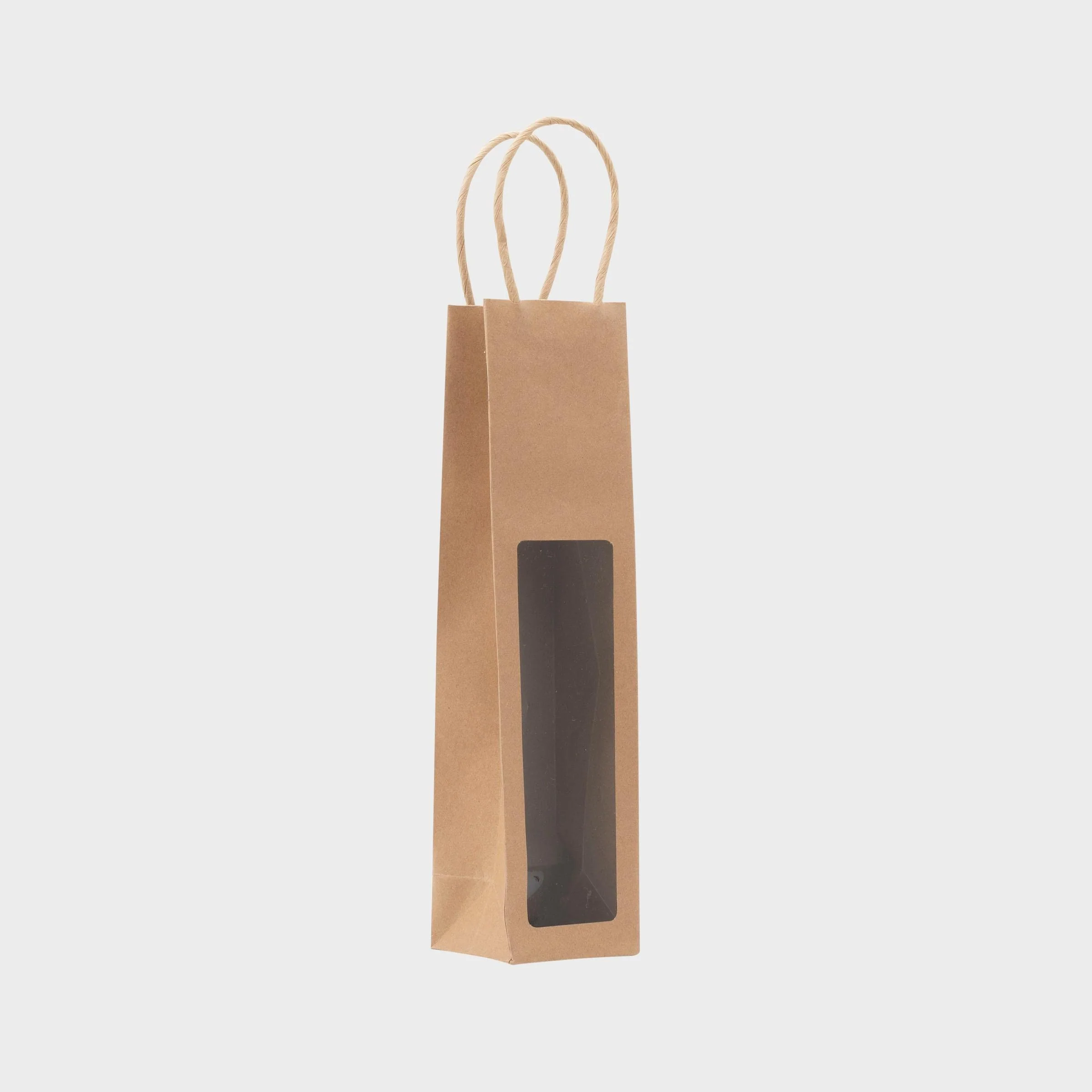 Kraft bottle gift bag with window - Image 5