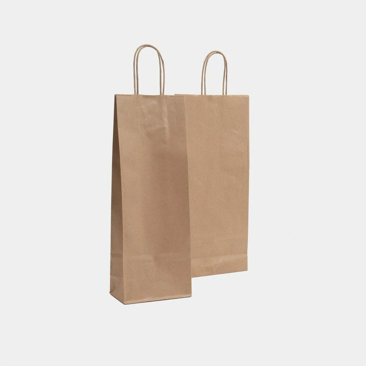 Kraft paper bottle gift bag with twist handles - Image 3