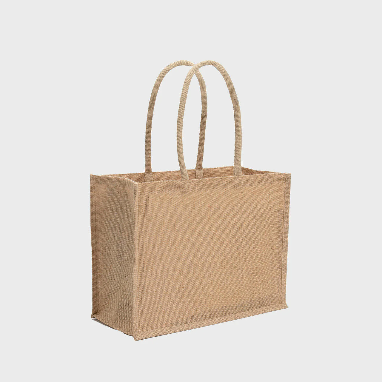 Large jute shopping bag with padded handles