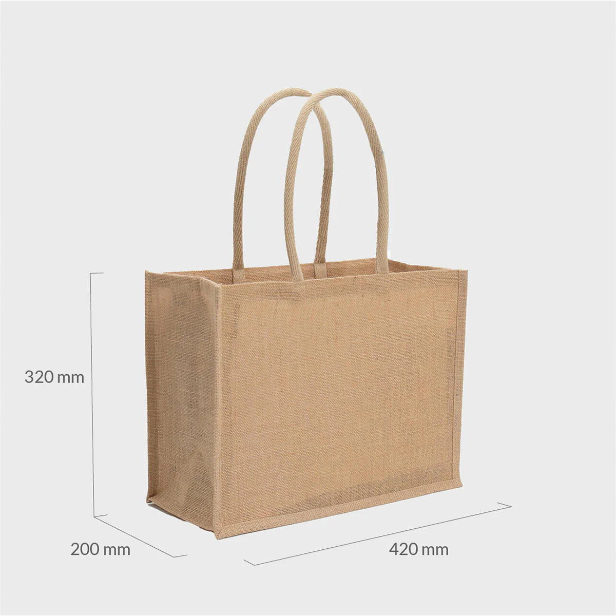 Large jute shopping bag with padded handles - Image 2