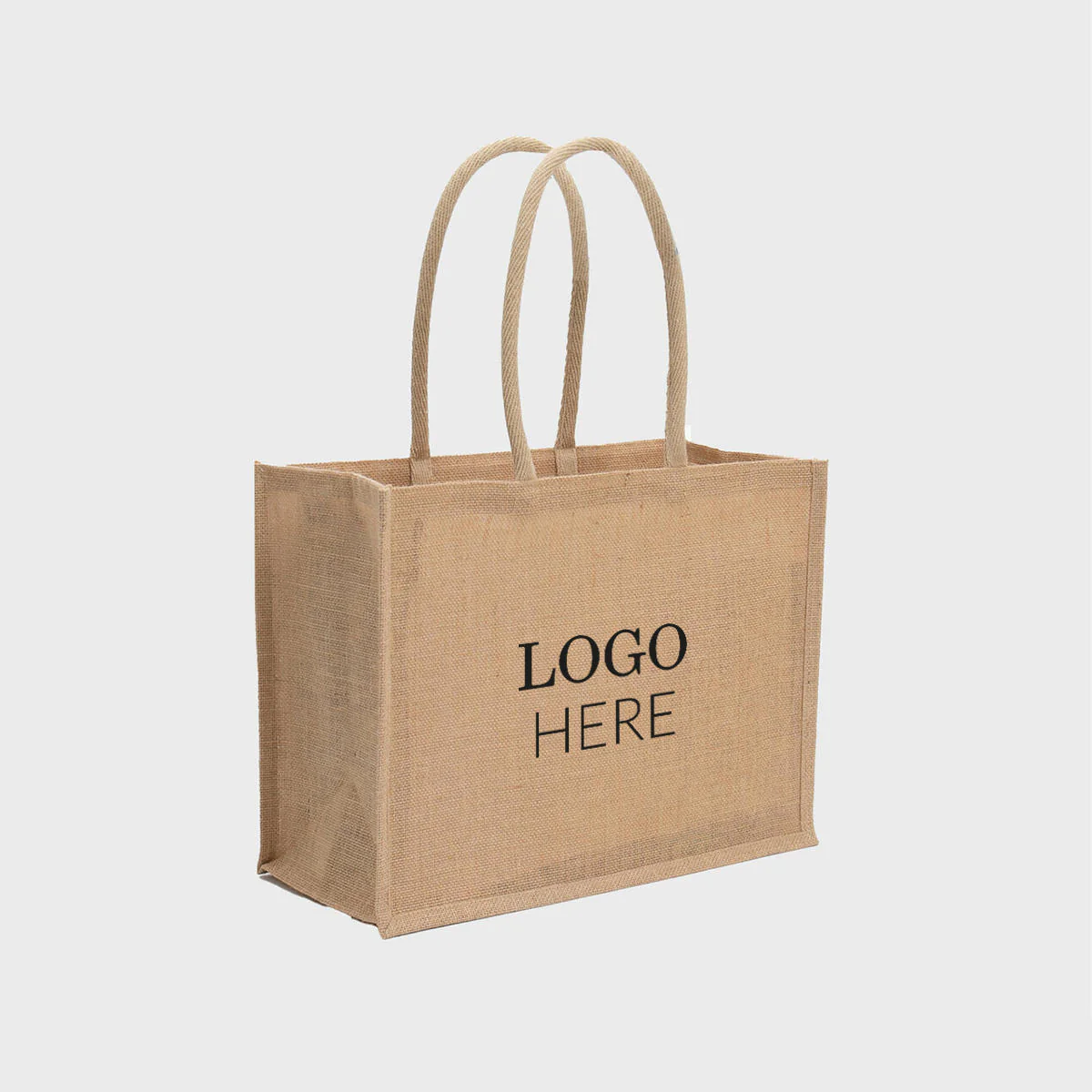 Large jute shopping bag with padded handles - Image 3