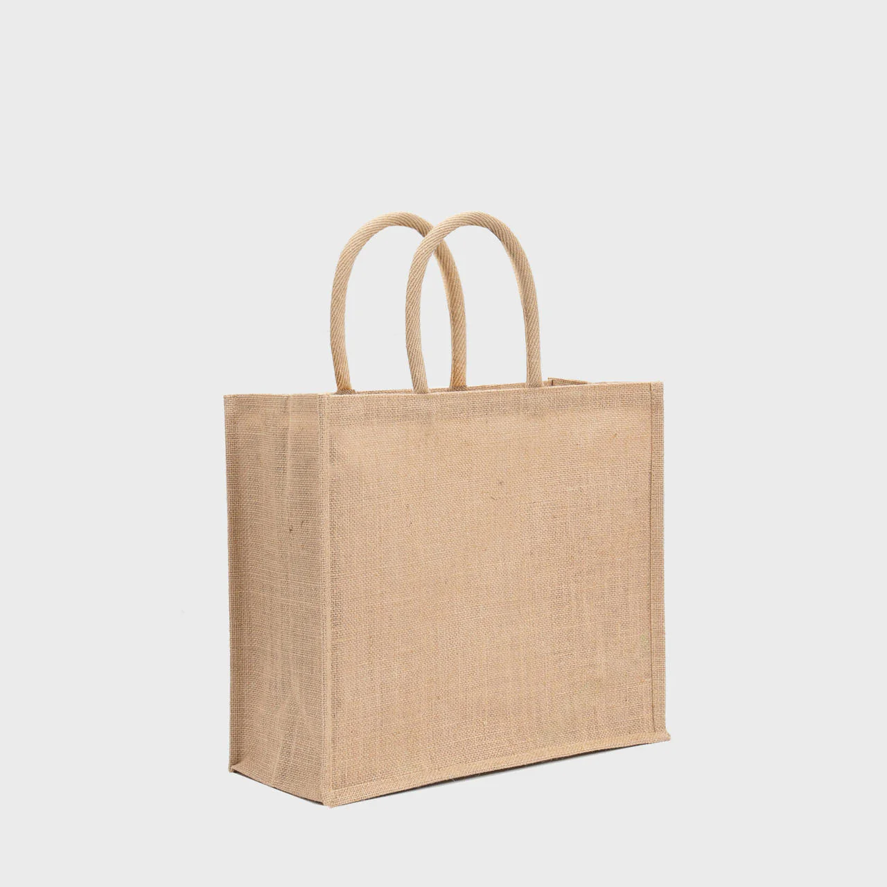 Large natural jute bag with padded handles