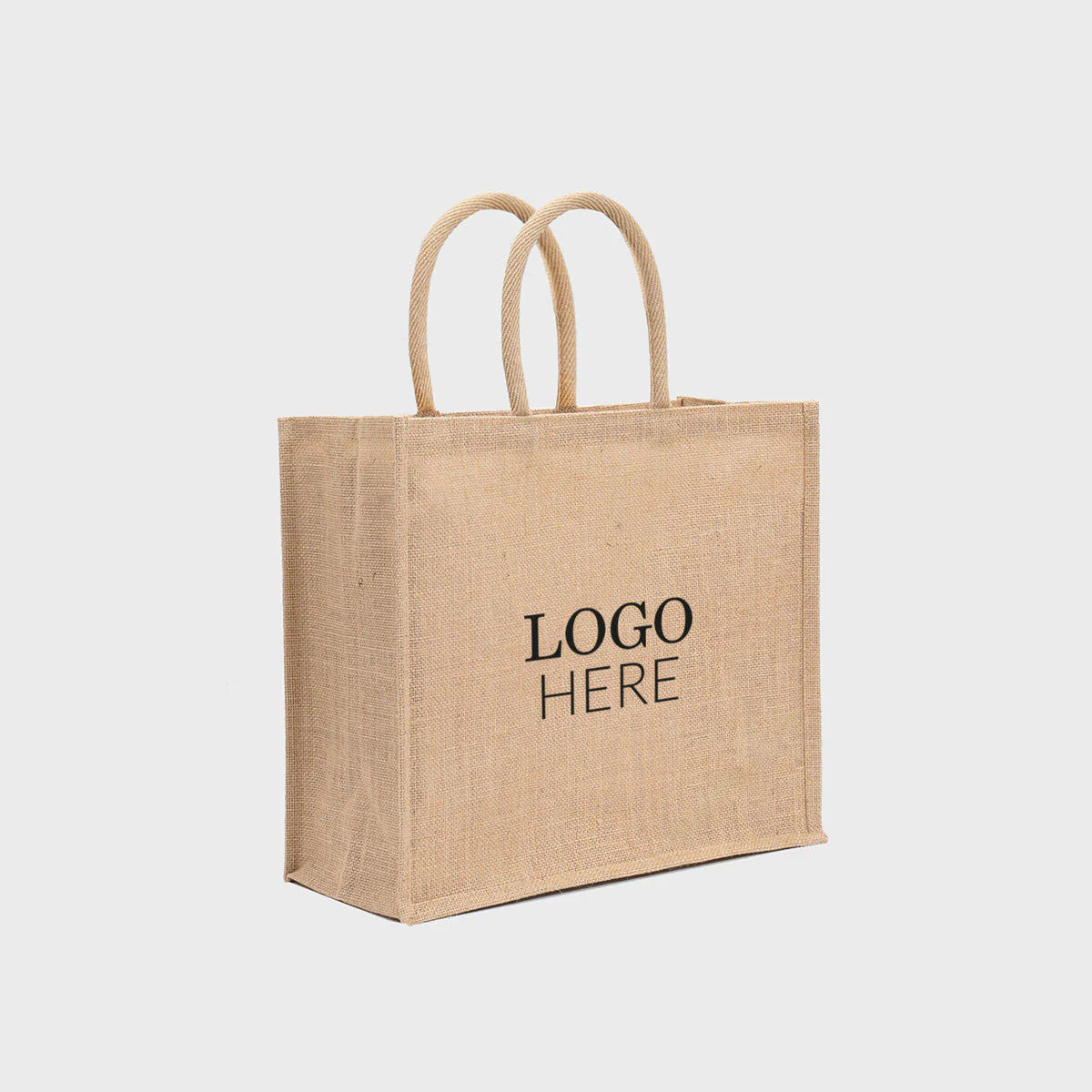Large natural jute bag with padded handles - Image 2