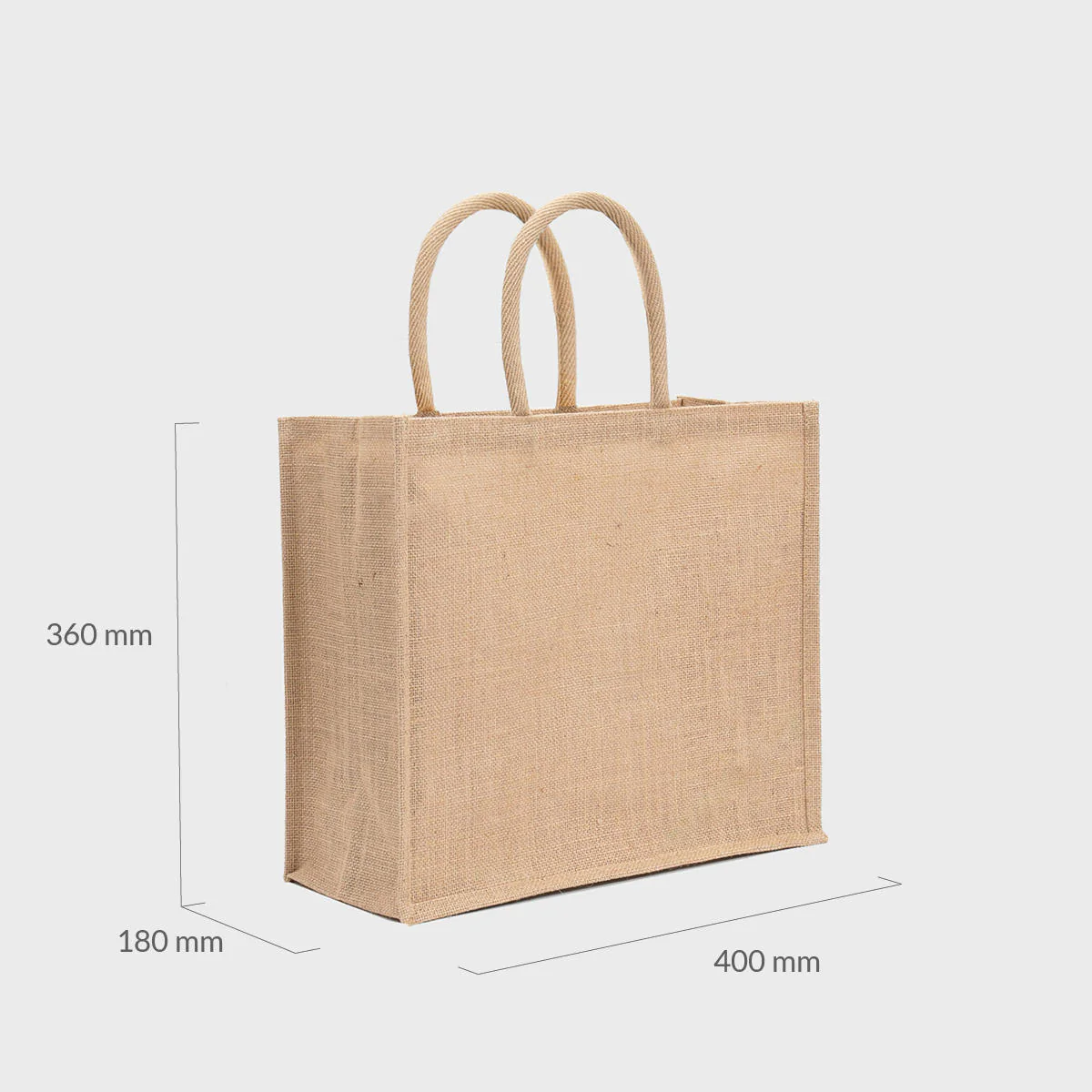 Large natural jute bag with padded handles - Image 3