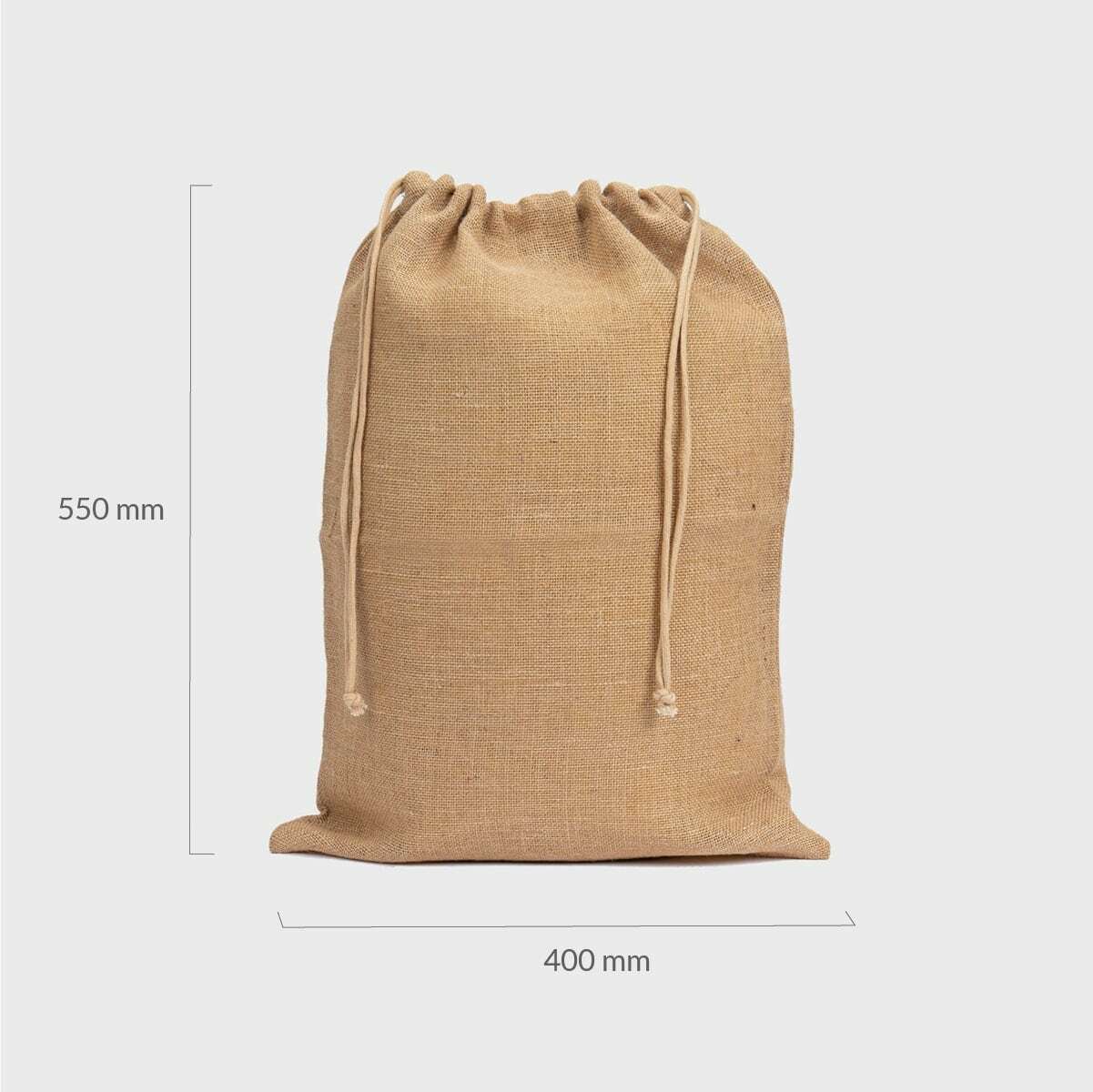 Large natural jute drawstring sack - Image 3