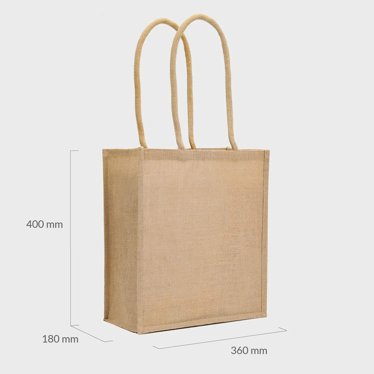 Large portrait jute bag with padded handles - Image 3