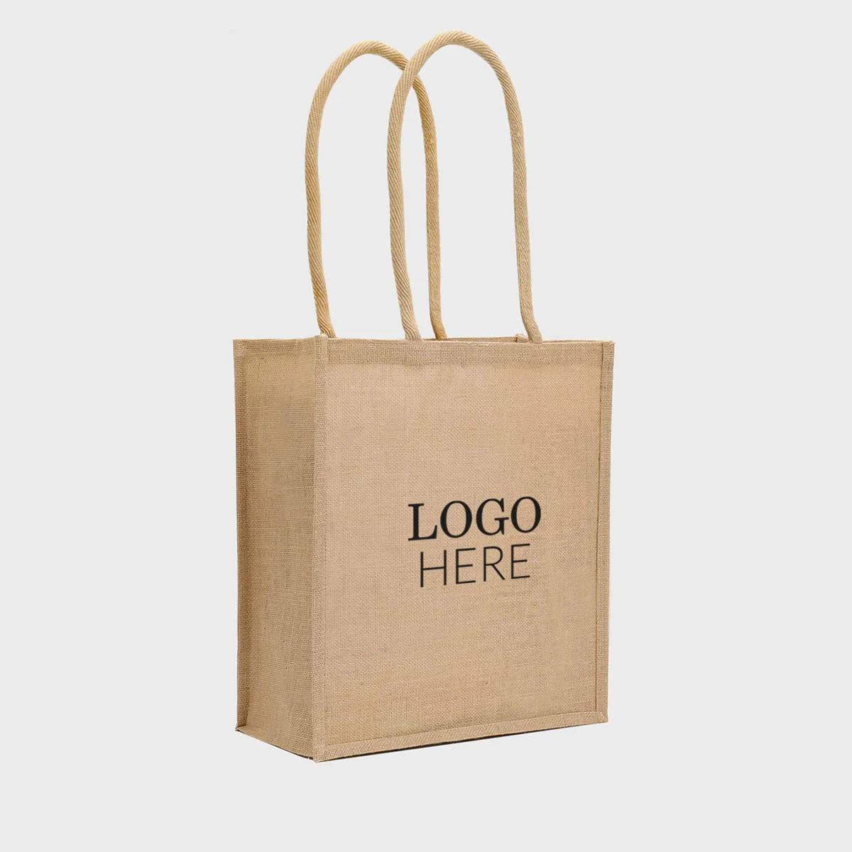 Large portrait jute bag with padded handles - Image 4