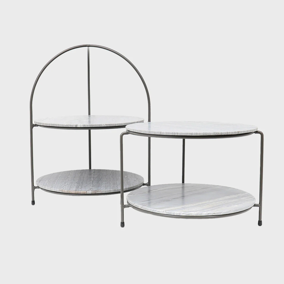 Leander metal tiered riser with dark grey marble serving board - Image 4