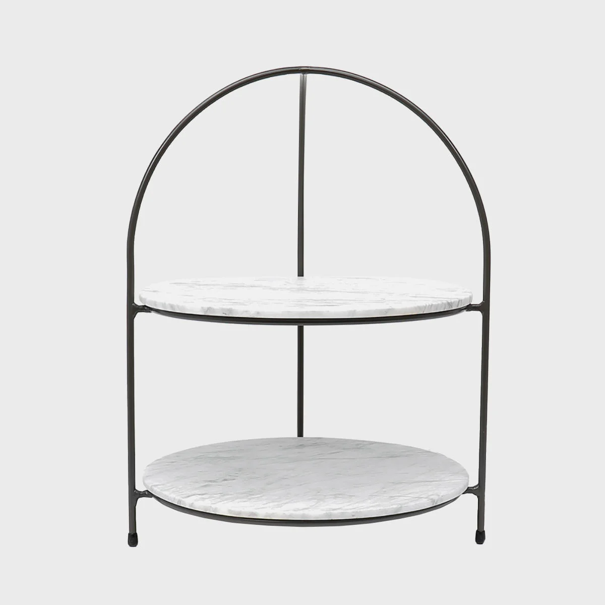 Leander metal tiered riser with light grey marble serving board - Image 6