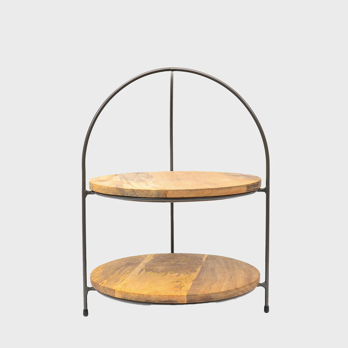 Leander metal tiered riser with mango wood serving board - Image 5
