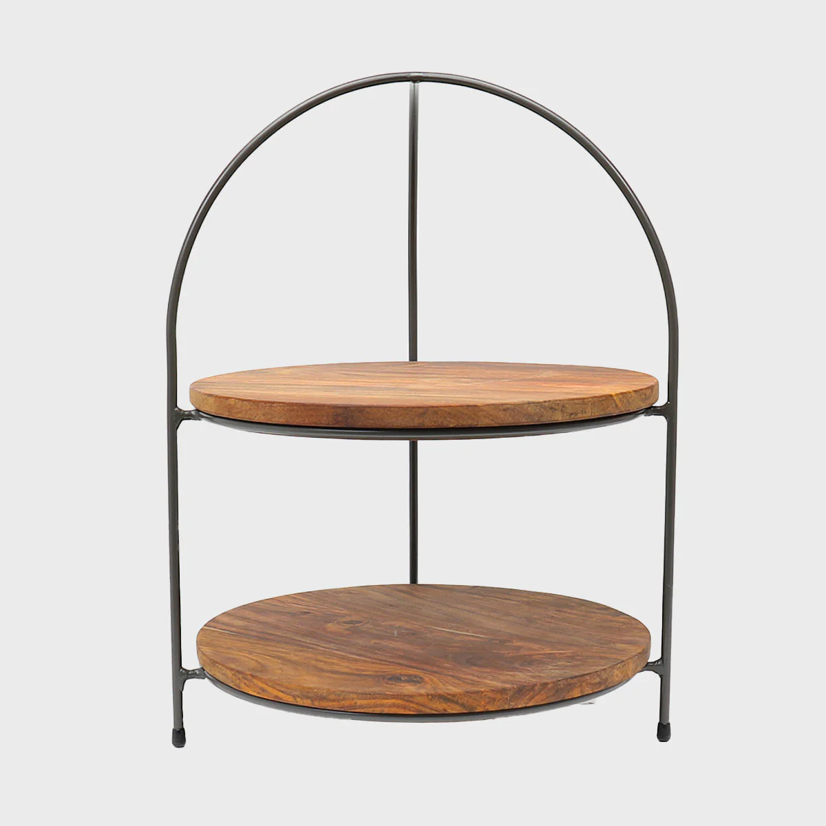 Leander metal tiered riser with sheesham wood serving board - Image 6