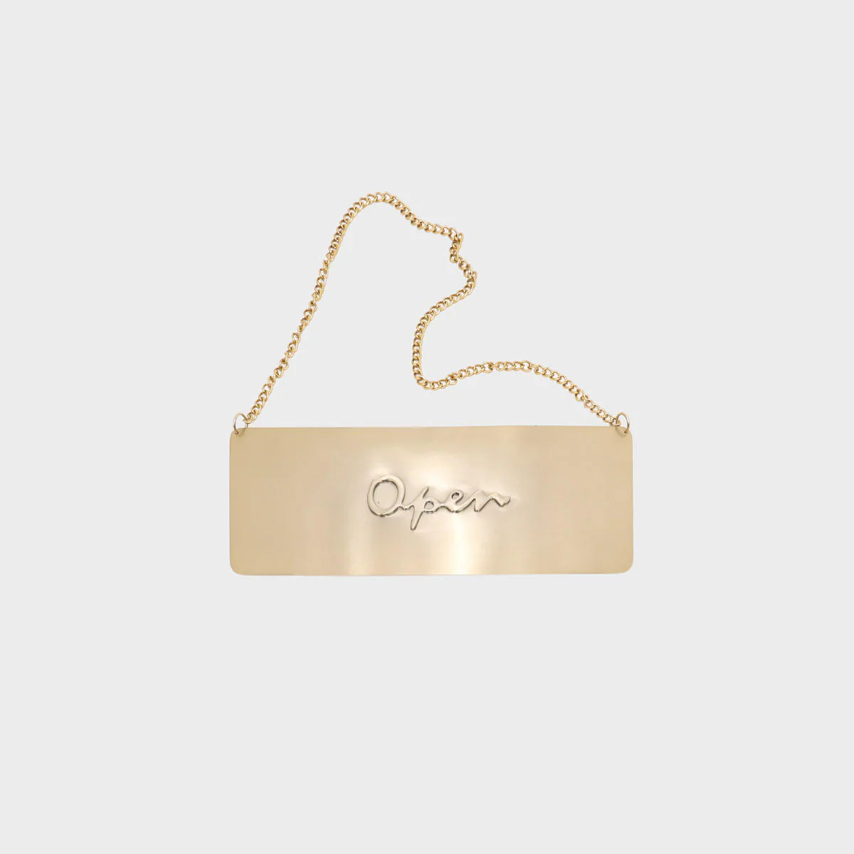Matt brass open and closed hanging sign