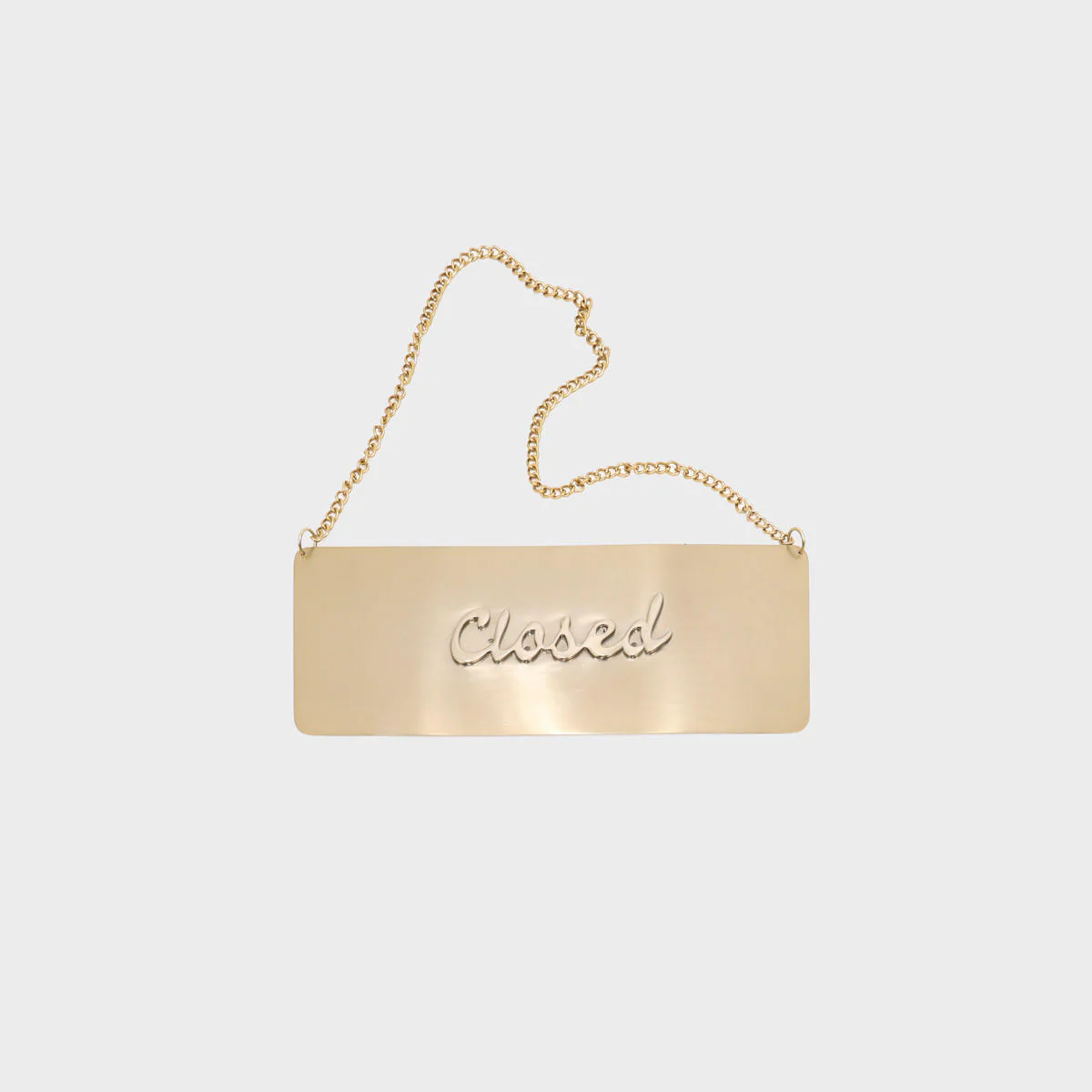 Matt brass open and closed hanging sign - Image 2