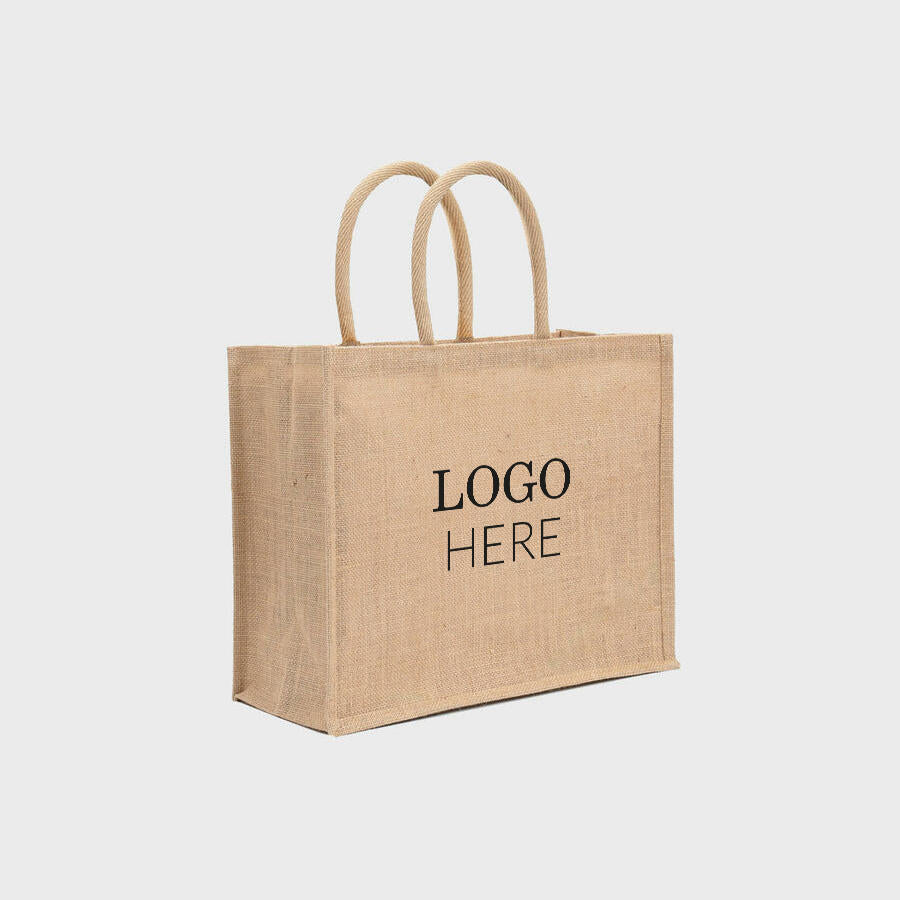 Medium jute shopper with padded handles - Image 4