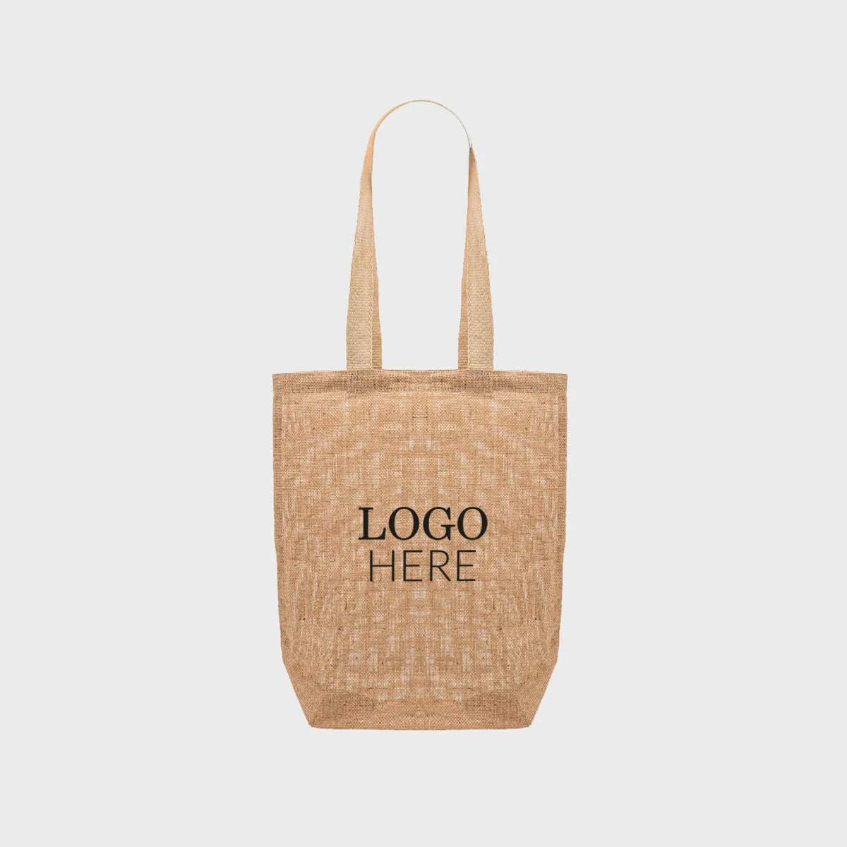 Medium natural unlined jute bag with base gusset - Image 3