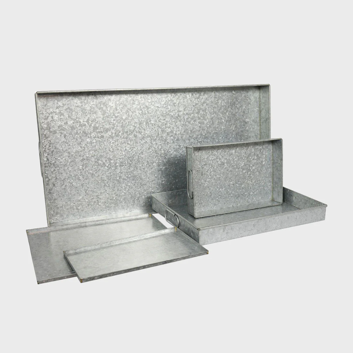 Metal trays nested set of 5