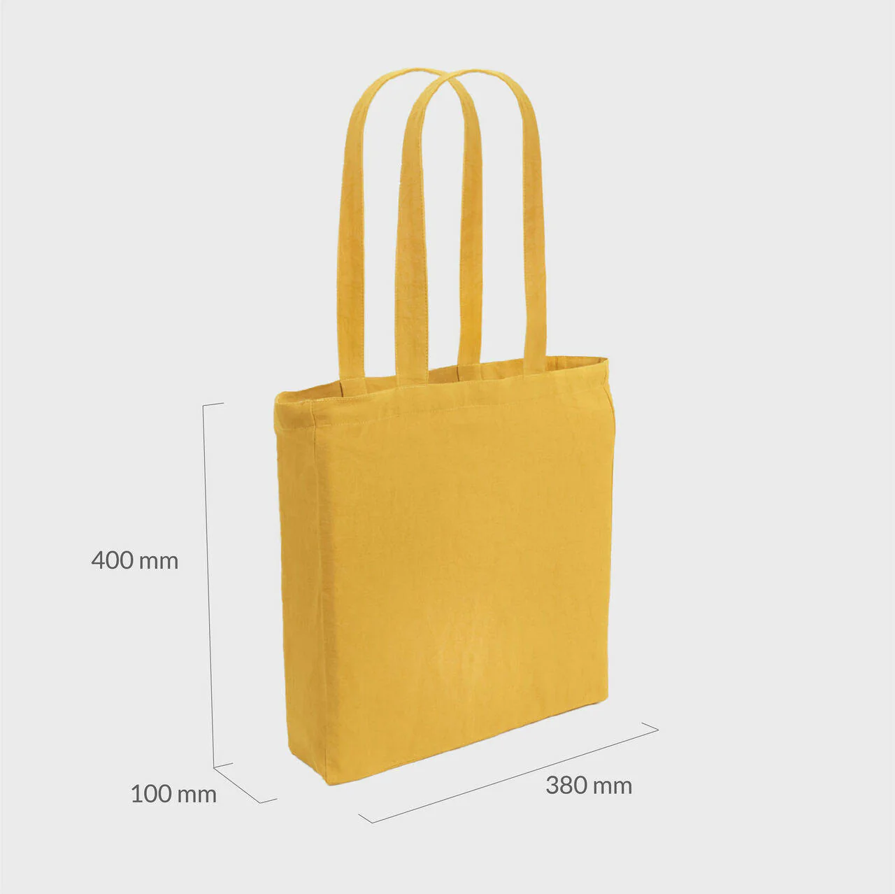 Mustard 8oz recycled canvas bag with gusset and pocket - Image 3