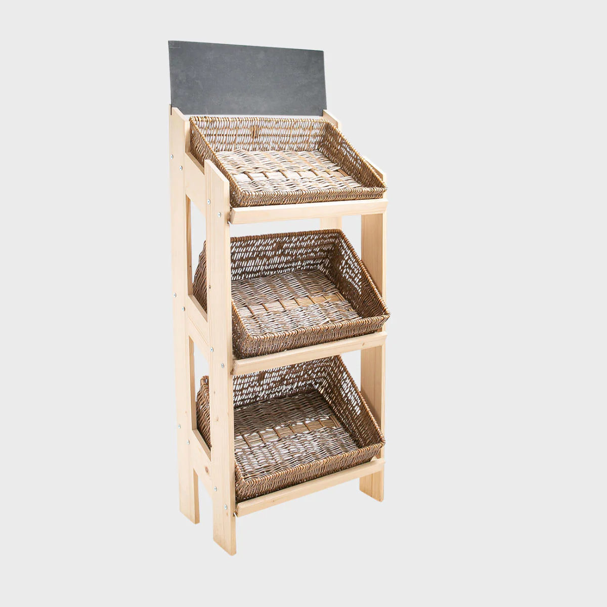 Norwood 3-shelf stand with angled wide dark wicker 650 - Image 2