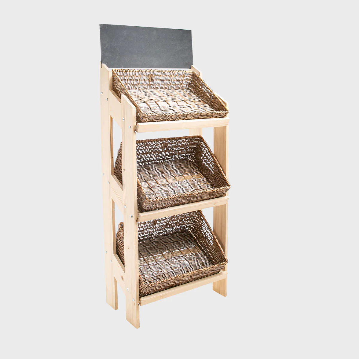 Norwood 3-shelf stand with angled wide dark wicker 650 - Image 5