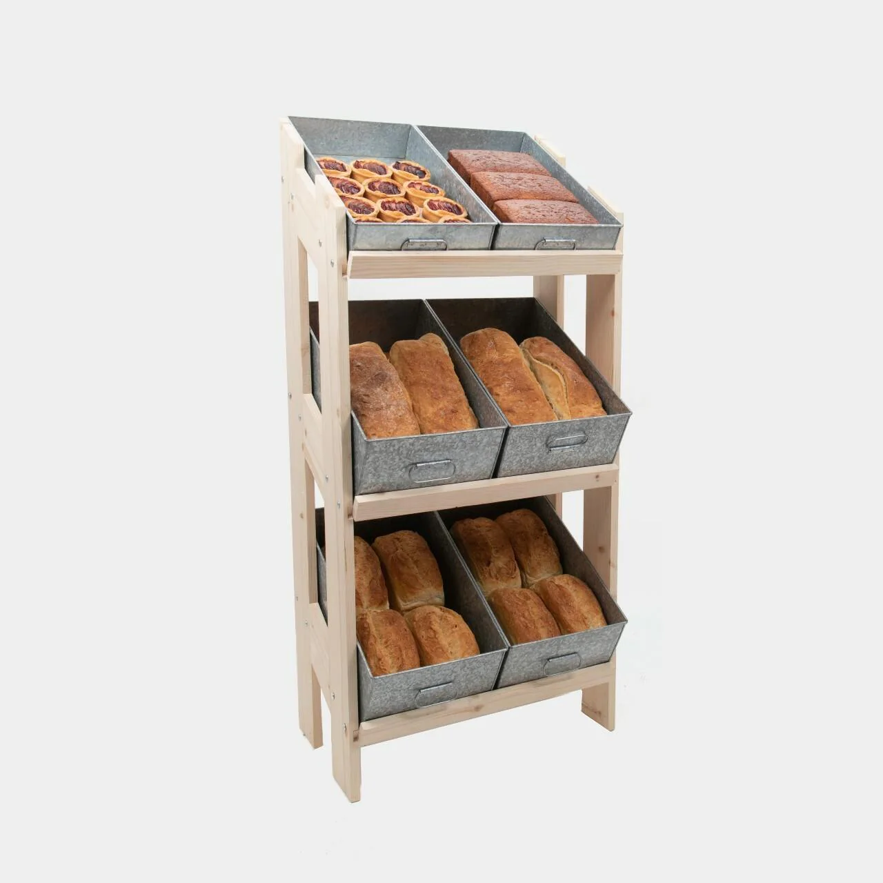Norwood 3-shelf stand with galvanised trays 650 - Image 3