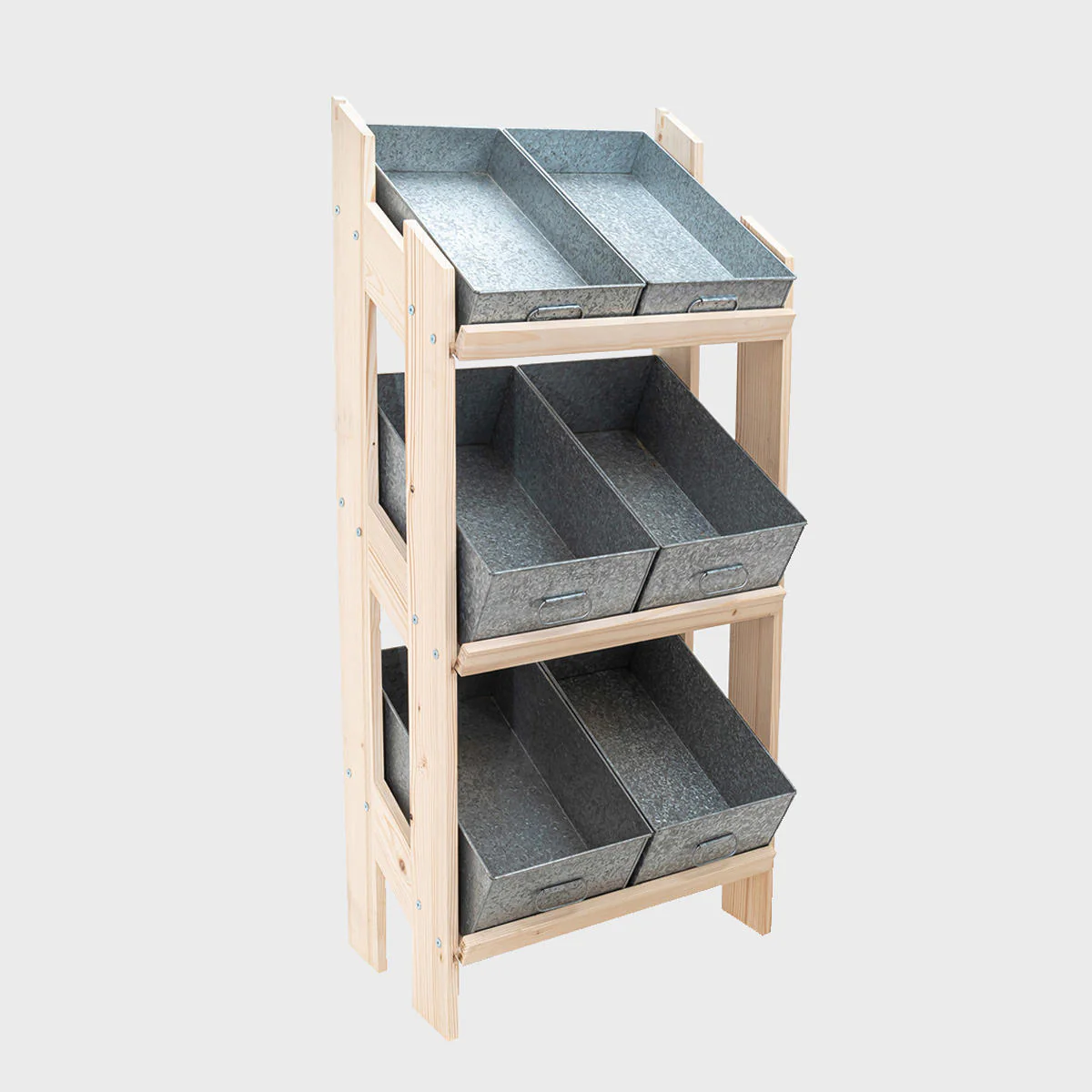 Norwood 3-shelf stand with galvanised trays 650 - Image 5